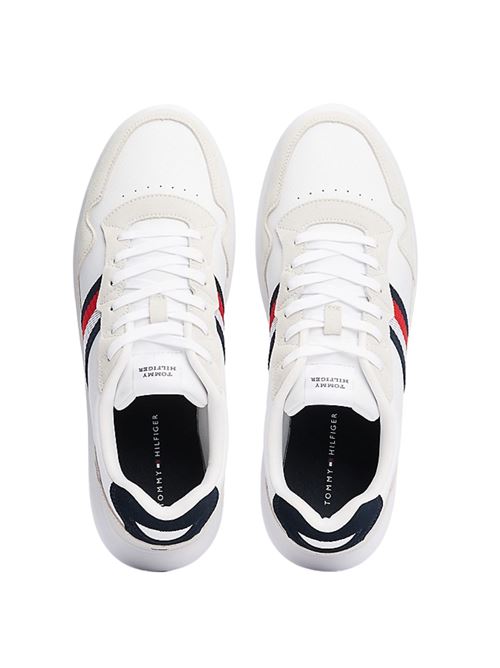 Sneaker  in pelle bianco/blu Tommy Hilfiger | FM0FM048890K6